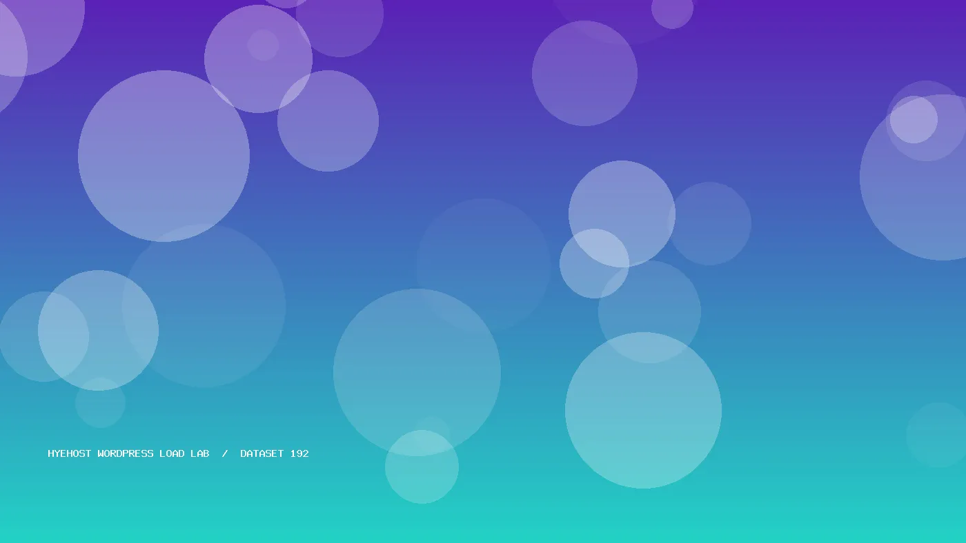 Abstract HYEHOST load lab benchmark visual 192